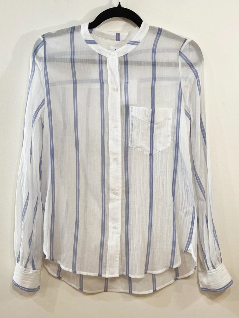 New ALC 100% Cotton Gauze Striped Shirt Blue White 2, XS $308